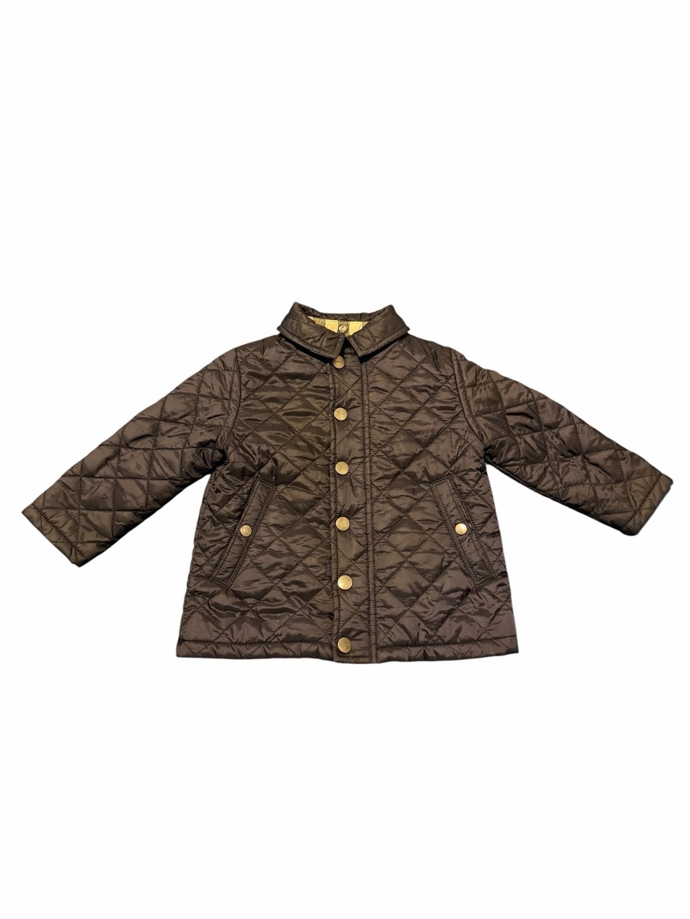 Burberry Quilted Kids Jacket in blue with brown Buttons,pre-owned,SZ12month